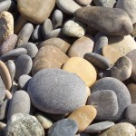 Smooth stones on beach in Nice
