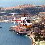 Helicopter flying into Monaco