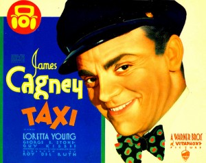 Old movie poster of James Cagney in 'Taxi'
