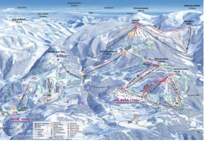Lift map at the Valberg ski resort