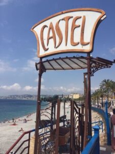 Sign at entry for Castel Plage in Nice