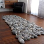 Rug made with soft wool 'pebbles'