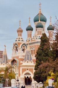 The exterior of the Russian Cathedral in Nice